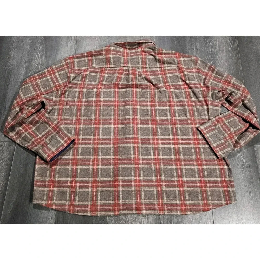 Magna‎ Ready Clik Flannel Shirt Men 4XL Red Gray Plaid Magnetic Outdoors Fishing